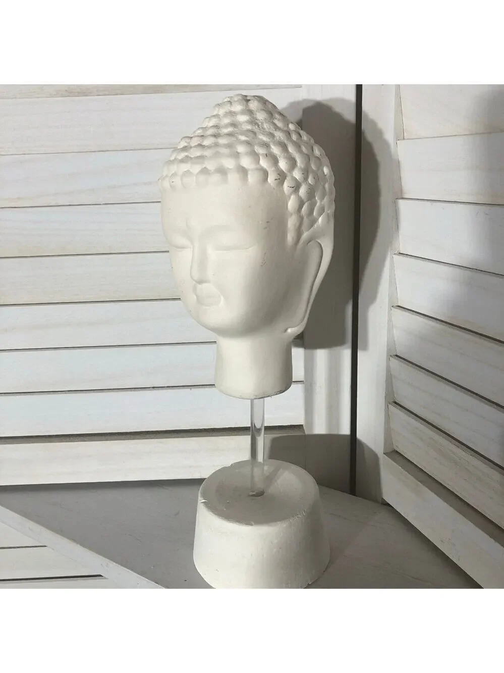 Buddha Head Statue White Ceramic Home Decor